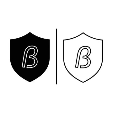 Beta testing shield icons representing software security and product development with software