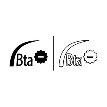 Bta negative value label icons for data analysis and financial metrics with negative, analysis