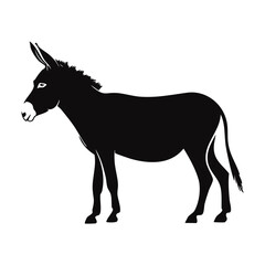 Obraz premium Donkey standing silhouette with silhouette set black silhouette vector silhouette isolated on white silhouette collection icon set vector icons minimal design clipart silhouette white
