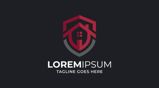 This logo design features a robust shield symbolizing security and protection for a housing brand, effectively communicating trust and reliability to potential customers.