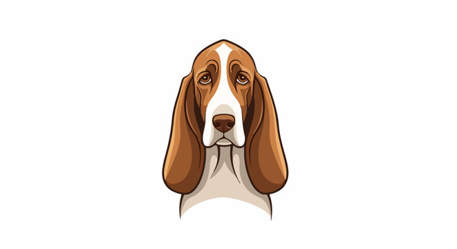 Portrait of a Basset Hound dog with droopy ears and soulful eyes