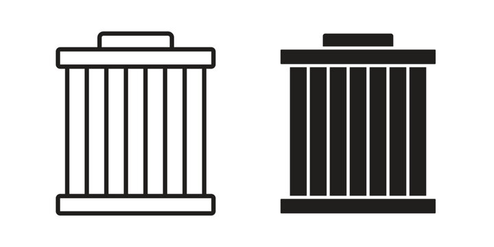 Air filter icon and symbol. Vector icon editable set