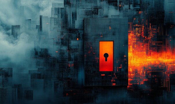 Abstract Digital Doorway - Technological Gateway Concept