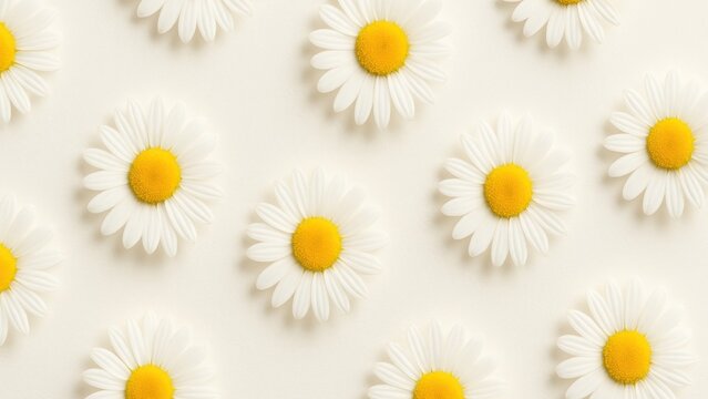 Daisies pattern on white background.