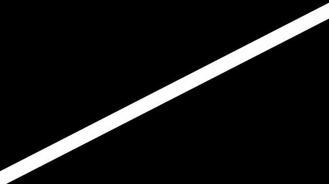 Bold white line cuts diagonally across a stark black background. Minimalist design emphasizes sharp contrast and clean geometry. Simplistic visual ideal for modern branding or abstract concepts