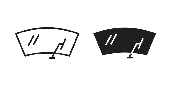 car windscreen icon and symbol. Vector icon editable set