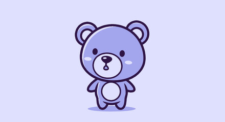 Obraz premium Adorable Cartoon Bear Illustration with Cute Features and Friendly Expression.