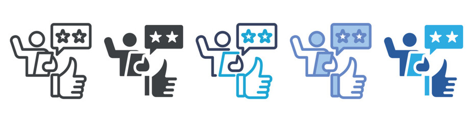 Fototapeta premium Review icon set multiple style collection