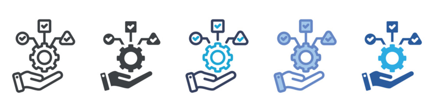 Competency icon set multiple style collection