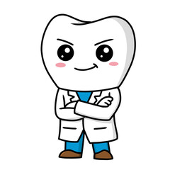 Fototapeta premium Cute Dental Character Tooth Mascot with Various Expressions
