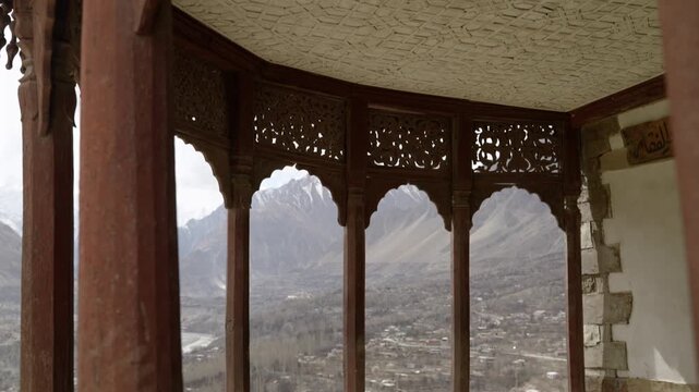 Interior Shot of Ancient Baltit Fort in Karimabad, Hunza Valley, Gilgit Baltistan, northern Pakistan. 