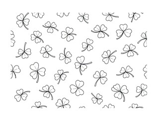 Fototapeta premium Pattern of shamrocks and clovers, St. Patricks Day lucky charm