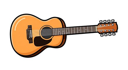 Obraz premium Acoustic Guitar Illustration Music Instrument.
