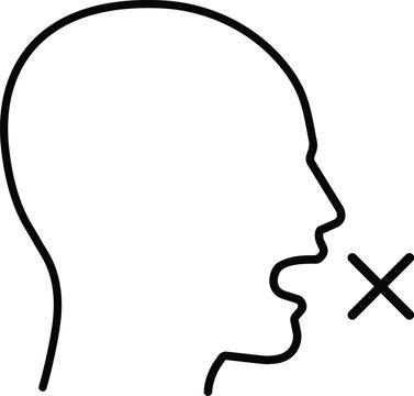 Speechless icon in linear style.