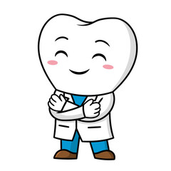 Fototapeta premium Cute Dental Character Tooth Mascot with Various Expressions