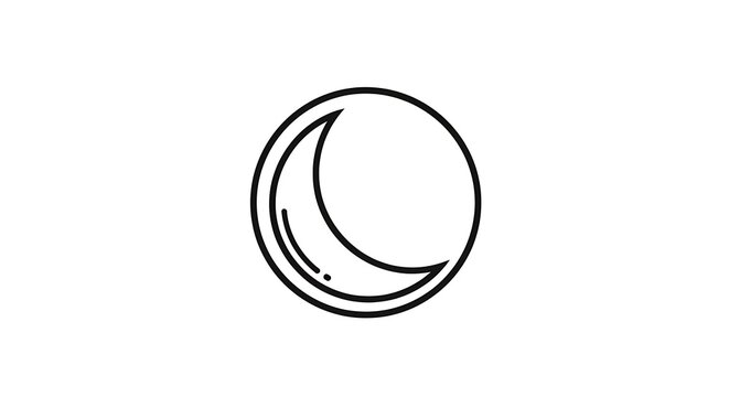 Simple crescent moon phase icon design.