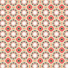 Fototapeta premium Untitled design - 17Warm Pink Geometric Floral Seamless Pattern
