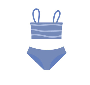 Blue bikini set with wavy pattern summer beachwear vector illustration