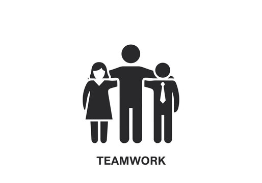 Teamwork concept with three people.