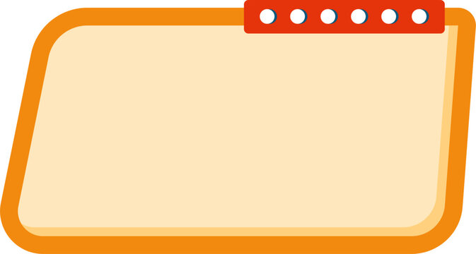 A simple, visually appealing, and versatile orange and cream rectangular frame with a red accent strip and six circles, perfect for adding text or graphics to presentations, websites, or documents
