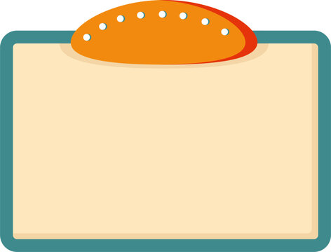 A blank, light brown bordered whiteboard with a rounded orange header containing small white dots, perfect for notes and messages
