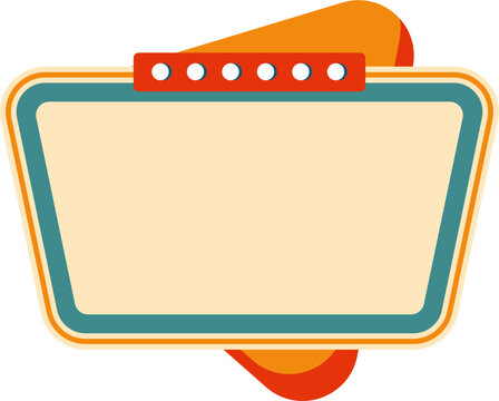 Empty retro mid-century modern style billboard frame featuring vintage colors and a blank space, ideal for custom text or a logo design with a classic diner or motel aesthetic