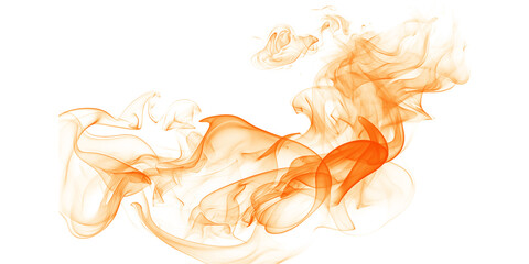 Vibrant orange smoke abstract background with flowing wispy trails of fire and amber light on a dark black canvas effect © Official Design