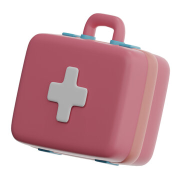 First Aid Kit 3D Icon &ndash; Emergency Medical Box Illustration