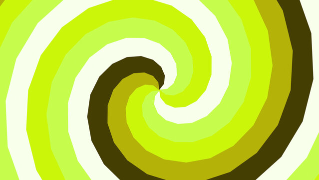 Motion hypno Hypnotic Swirling Spiral Pattern Animation in Shades of Green and Yellow with a Psychedelic Effect