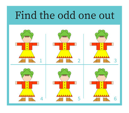 Puzzle game for children. Attention task. Kids activity page. 