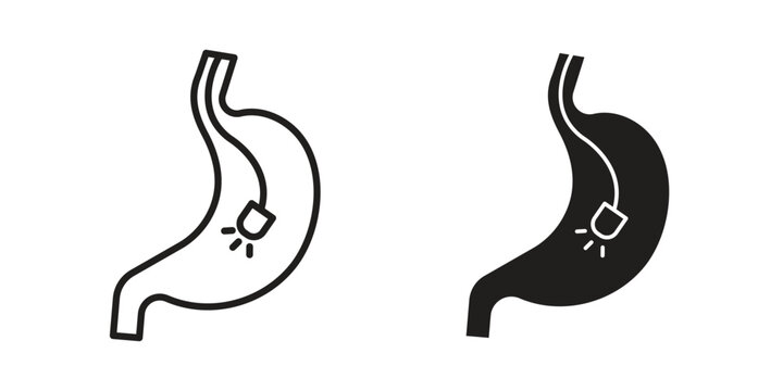 Endoscopy icon and symbol. Vector icon editable set