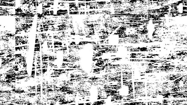 White grunge texture overlays black and white abstract pattern, suitable for background designs, digital art projects, and print materials.