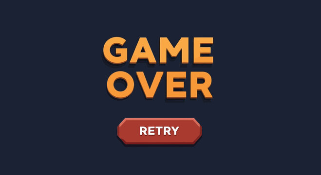 Game Over Screen with Retry Button.