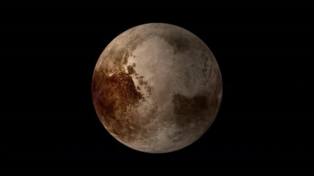 Realistic Rotating Pluto Loop, Planet Animation in Space HD Transparent no effect and bacground