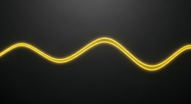 Golden Wavelength: A radiant, undulating yellow line dances against a dark backdrop, creating a sense of energy, rhythm, and scientific precision.