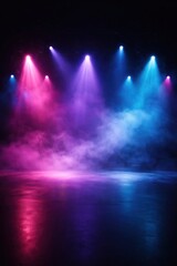 Fototapeta premium Vibrant stage lights and fog