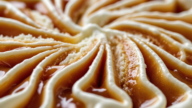 Creamy Swirl Dessert Texture Macro Food Background