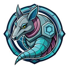 Naklejka premium Geometric Armadillo Security Shield Logo