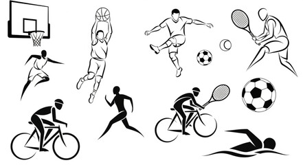 Naklejka premium sport silhouettes set