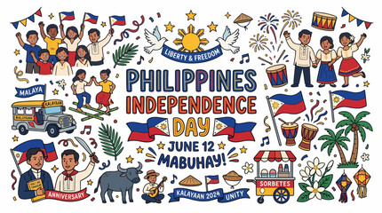 Obraz premium Philippines Independence Day Celebration - June 12 Mabuhay!