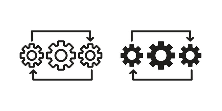 Operation icon and symbol. Vector icon editable set