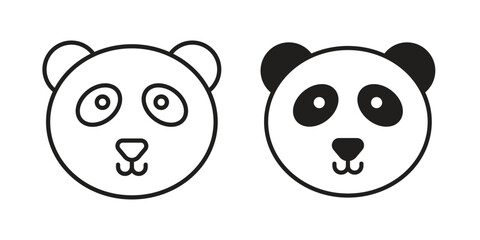 Fototapeta premium Panda icon and symbol. Vector icon editable set