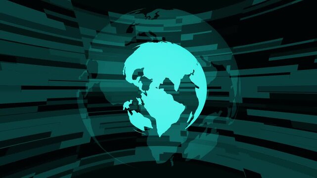 Abstract globe with dynamic red lines background animation