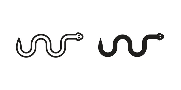 Snake icon and symbol. Vector icon editable set