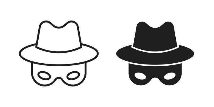 Spy icon and symbol. Vector icon editable set