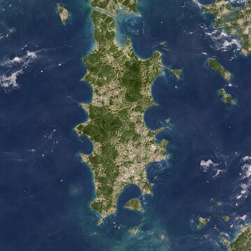 Aerial Satellite View of Phuket in Thailand. Generative Ai. Ai