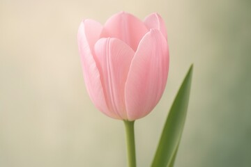 Fototapeta premium Delicate pink tulip bloom.