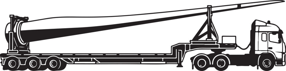 Vector crane truck, heavy duty construction vehicle, industrial equipment, transportation illustration © Amazinart