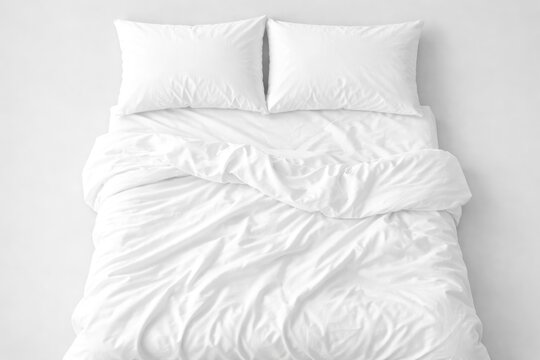 Crisp white bedding set.