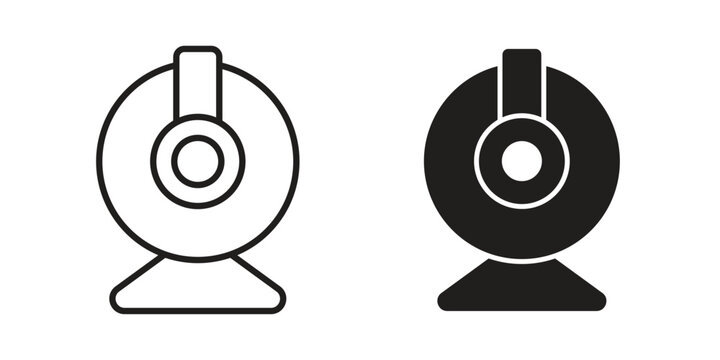 Web camera icon and symbol. Vector icon editable set